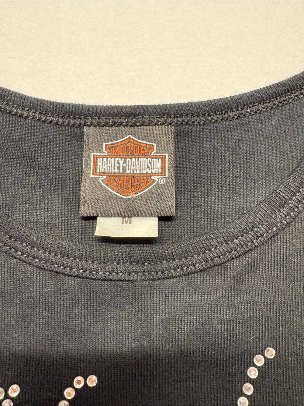 Harley-Davidson Black Rhinestone Logo Studded Tank 2007 hd - Picture 5 of 9